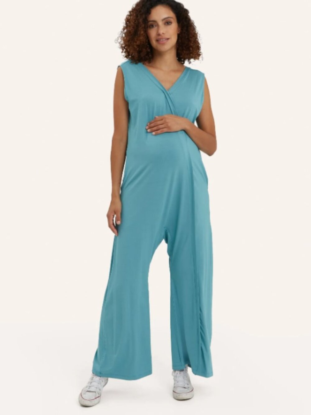 NOM Maternity Everyday Jumpsuit XLarge NEW Nursing Soft Knit Pockets Baggy Comfy